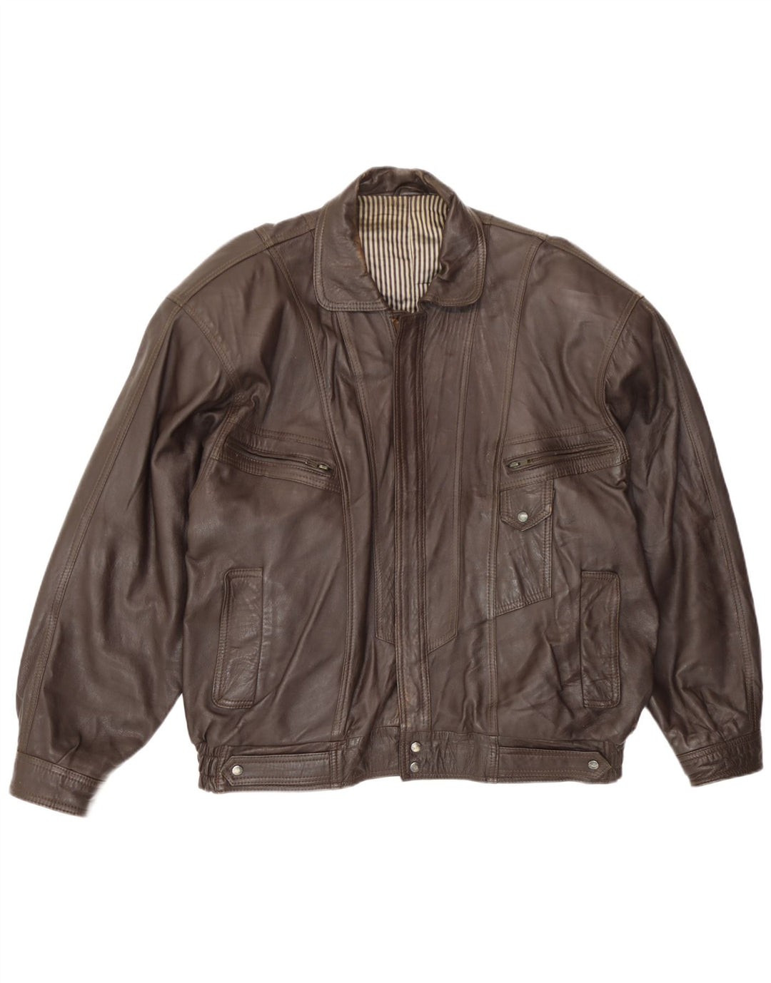 Hohenstein Herre Bomber Læderjakke UK 44 2XL Brun Læder