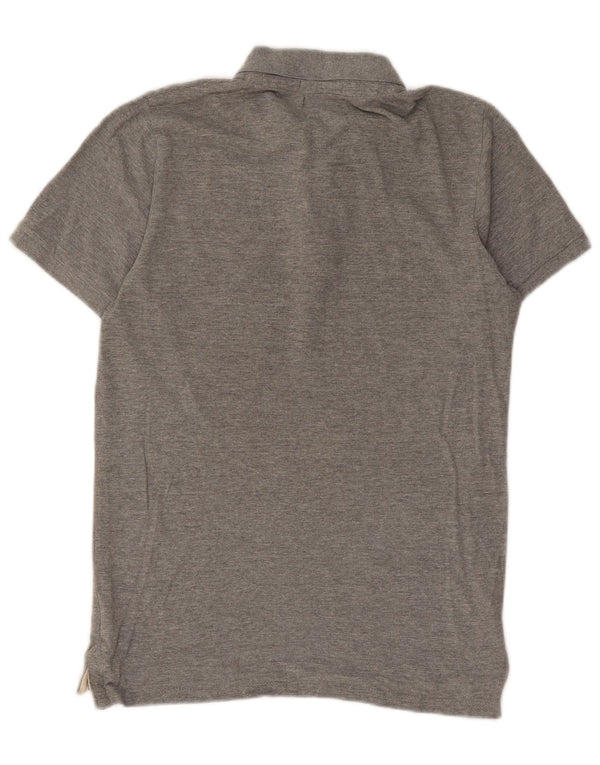 Jack & Jones Mens Graphic Polo Shirt Small Grey Flecked