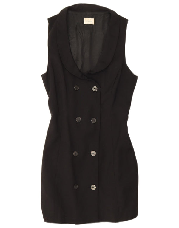 Benetton Dame Longline ærmeløs blazerjakke IT 44 Medium Sort