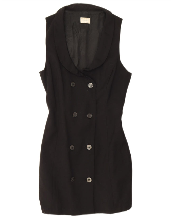 Benetton Dame Longline ærmeløs blazerjakke IT 44 Medium Sort