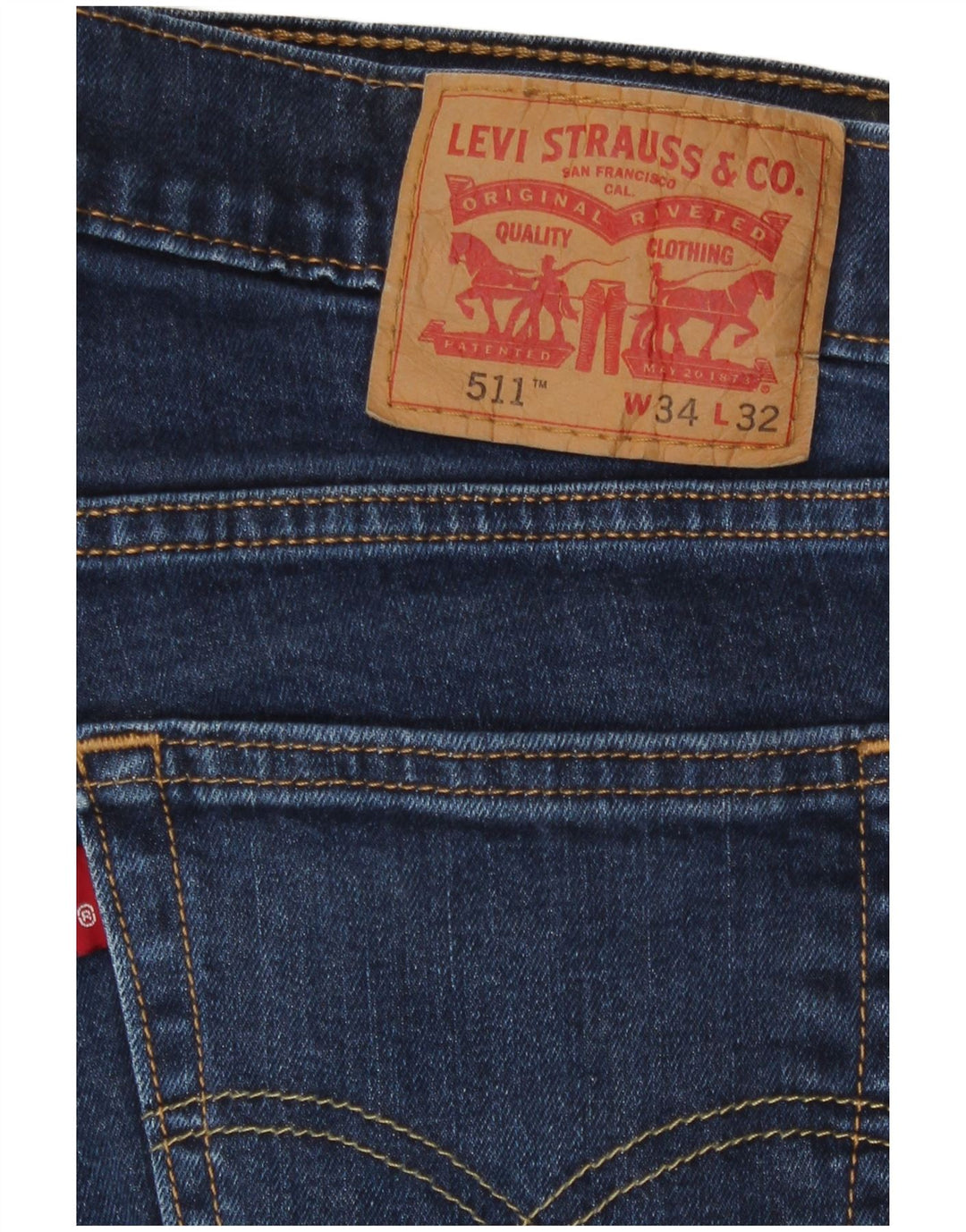 Levi's Herre 511 Slim Jeans W34 L32 Marineblå Bomuld
