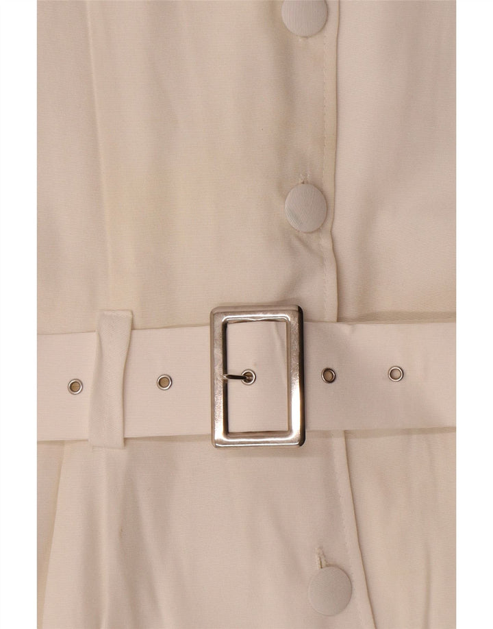 Vintage Dame Playsuit UK 12 Medium White Viscose