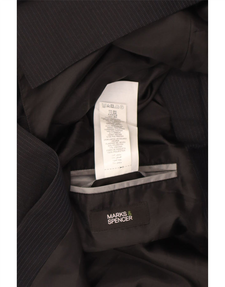 Marks & Spencer Herre 3-knaps blazerjakke UK 44 XL Marineblå nålestribe