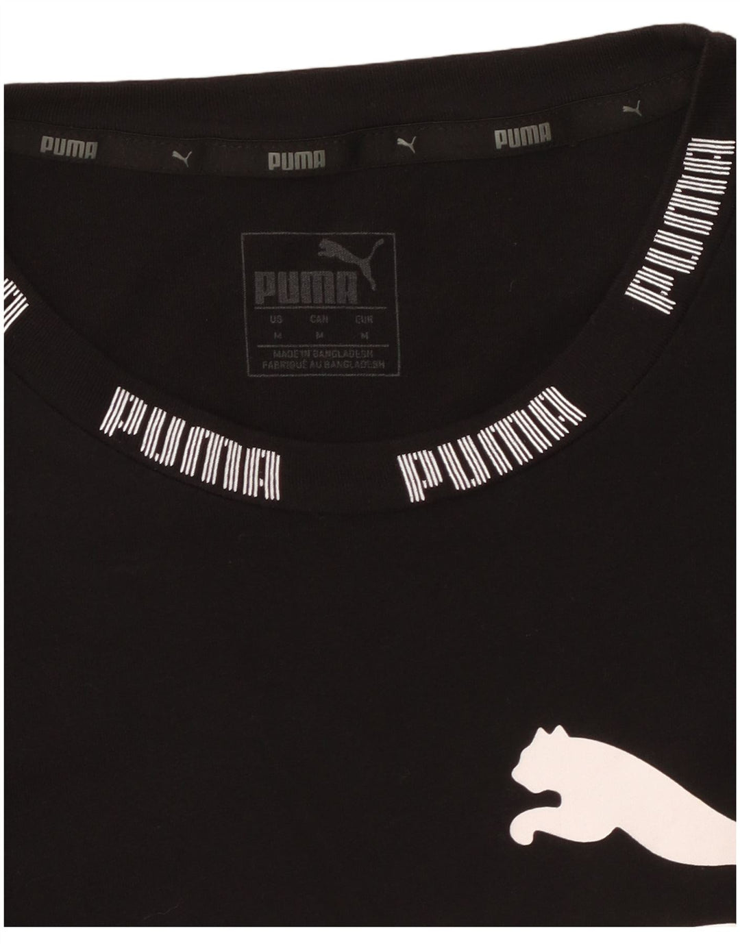PUMA Grafisk T-shirt top til kvinder UK 14 Medium Sort