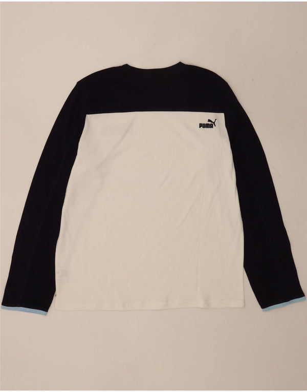 Puma Herre Grafisk Top Langærmet XL Hvid Colourblock Bomuld