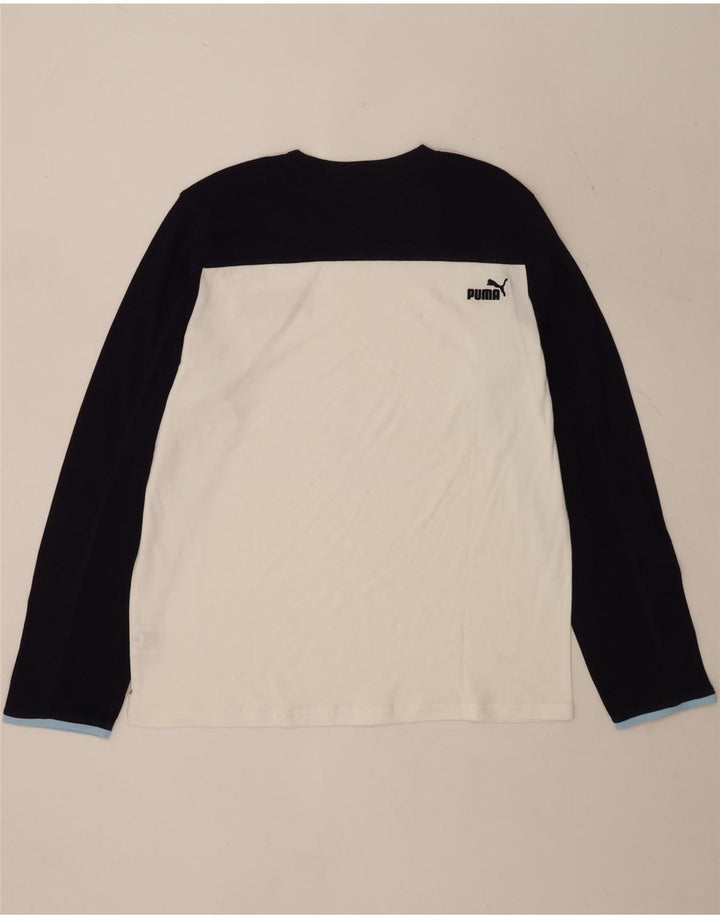 Puma Herre Grafisk Top Langærmet XL Hvid Colourblock Bomuld