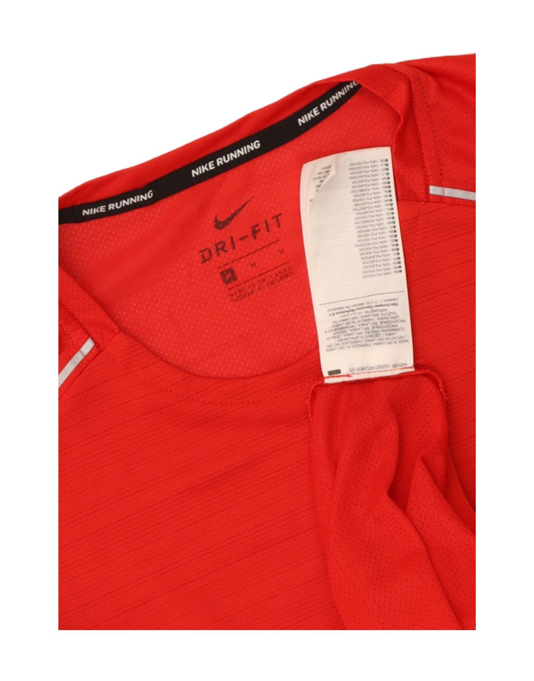 Nike Herre Dri Fit T-shirt Top Medium Rød Nålestribet Polyester