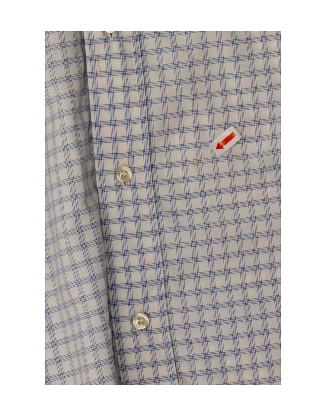 LACOSTE Mens Short Sleeve Shirt Size 45 XL Blue Check Cotton