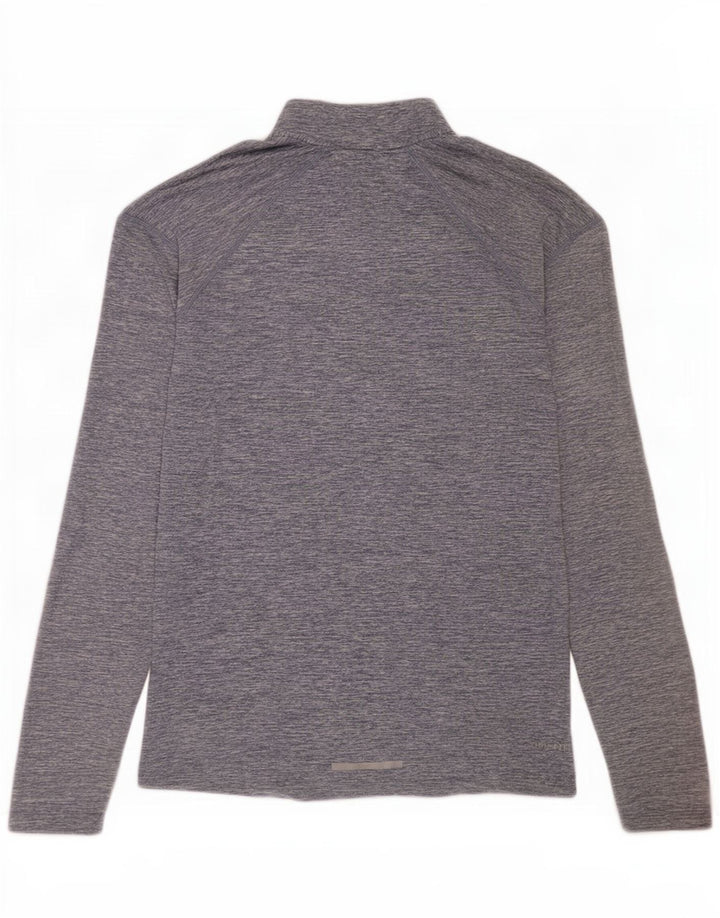 Nike Herre Dri Fit Pullover med lynlåsudskæring Træningsdragt Top Lille Grå Flecked