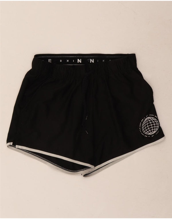 Nike Graphic Sports Shorts til kvinder UK 8 Small Black Polyester