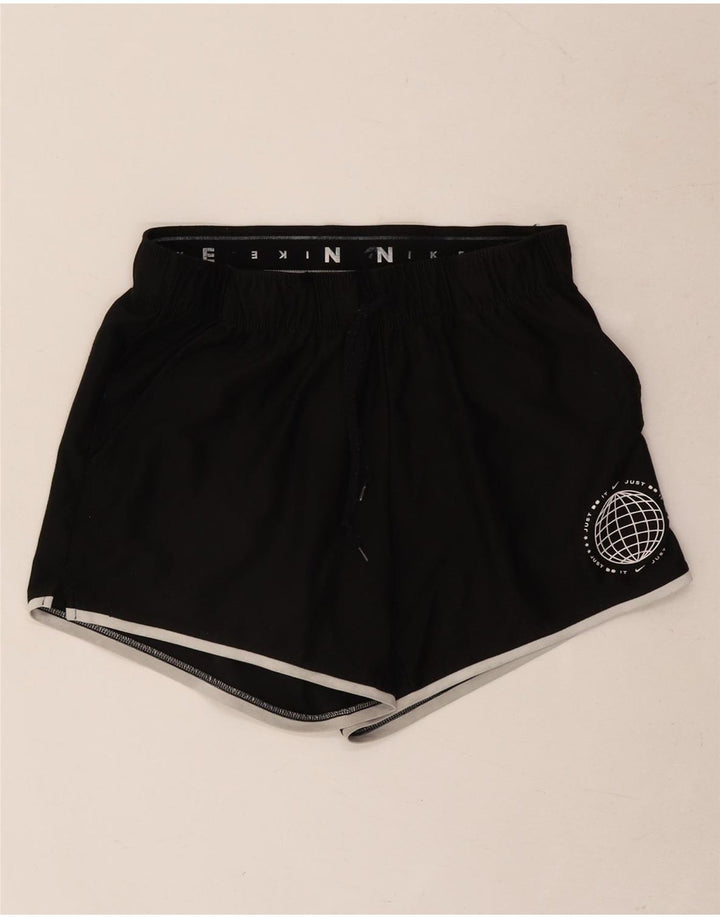 Nike Graphic Sports Shorts til kvinder UK 8 Small Black Polyester