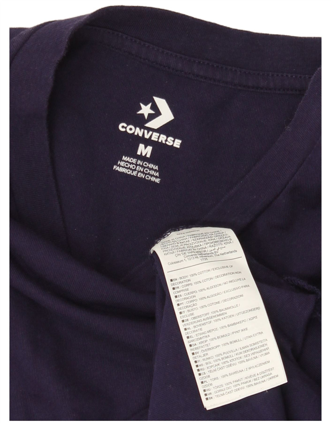 CONVERSE Dametop Langærmet UK 14 Medium Lilla Bomuld