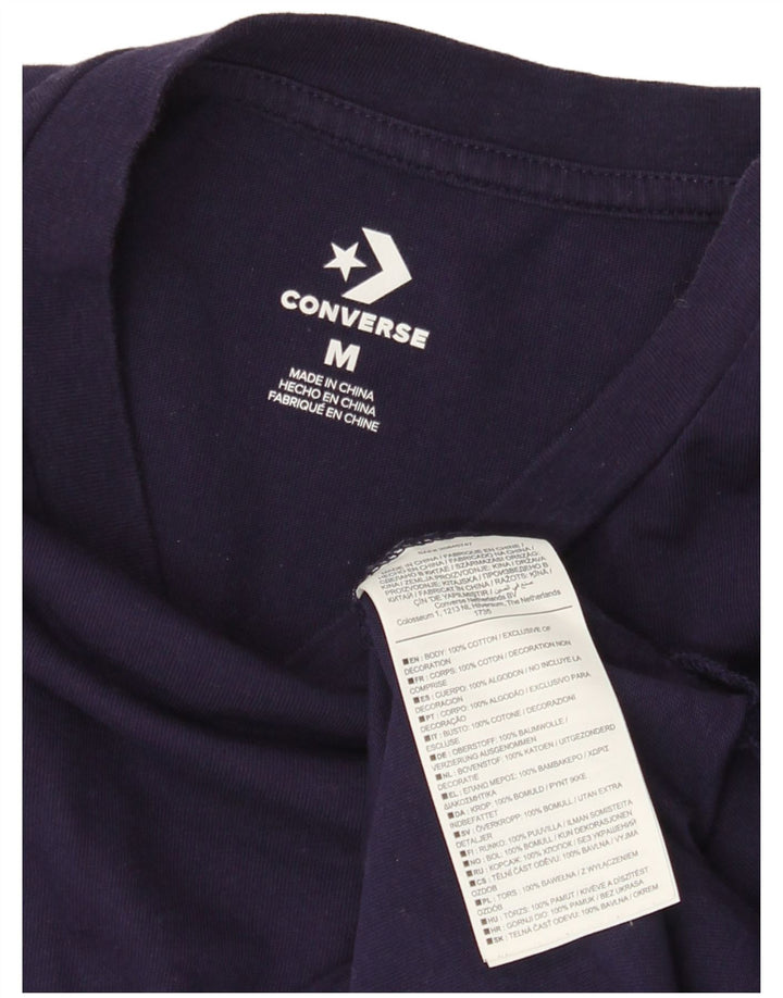 CONVERSE Dametop Langærmet UK 14 Medium Lilla Bomuld