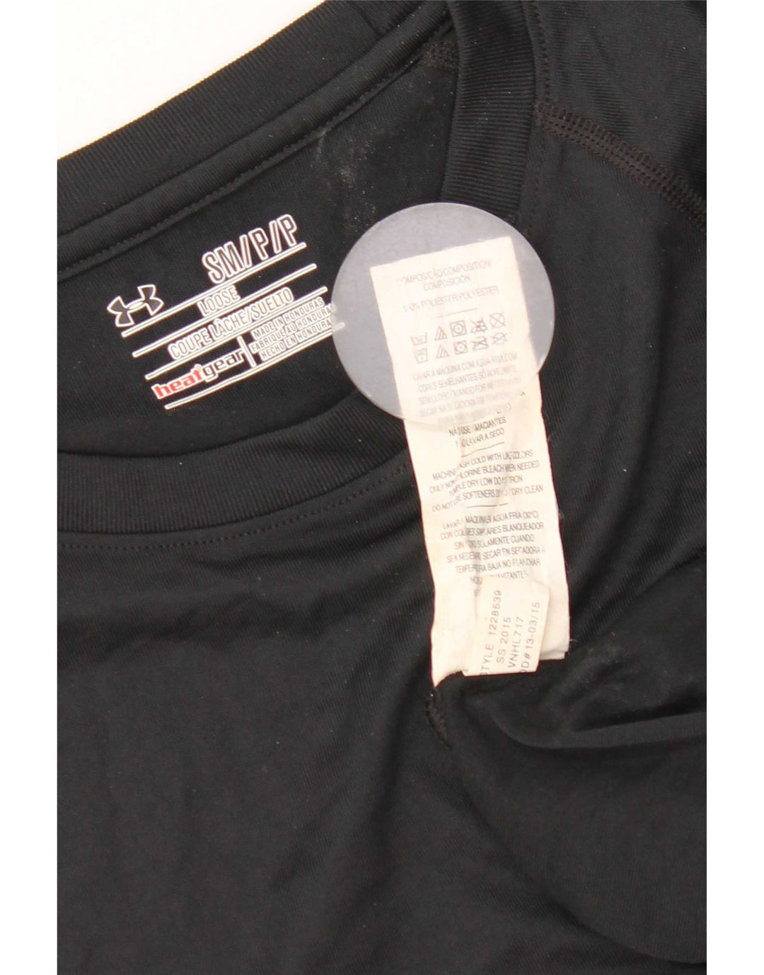 Under Armour Herre Heat Gear T-Shirt Top Lille Sort Polyester