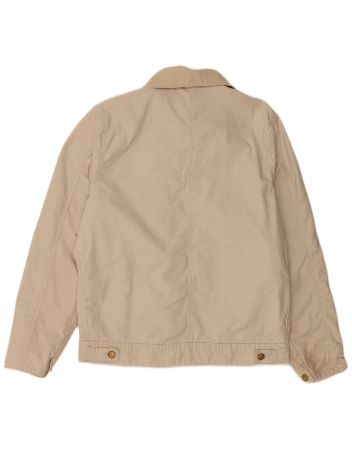 ZARA Mens Bomber Jacket UK 36 Small Beige Cotton