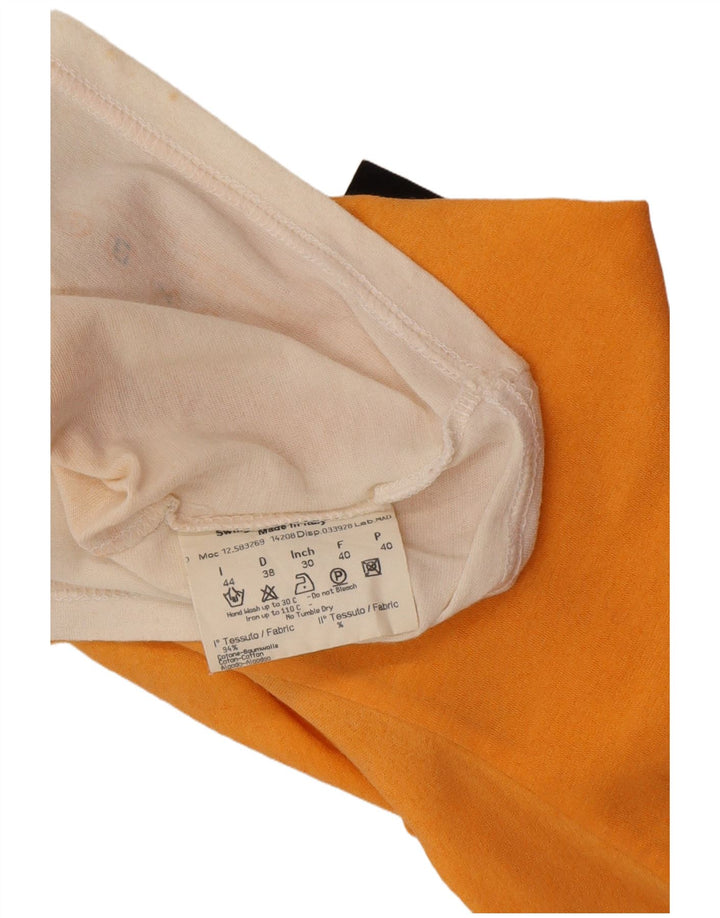 FENDI T-shirt top til kvinder IT 44 Medium Orange Colourblock Bomuld