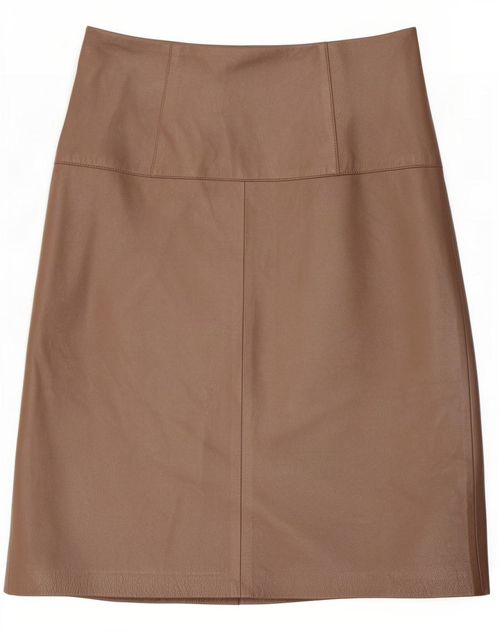 Vintage lædernederdel til kvinder IT 42 Medium W28 Brun