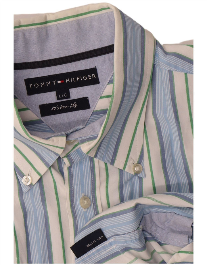 Tommy Hilfiger Herreskjorte Stor blåstribet bomuld