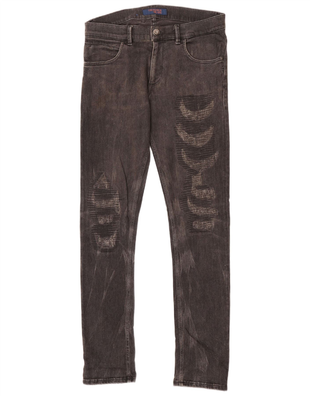 Trussardi Herre Distressed Slim Jeans W33 L34 Sort Bomuld