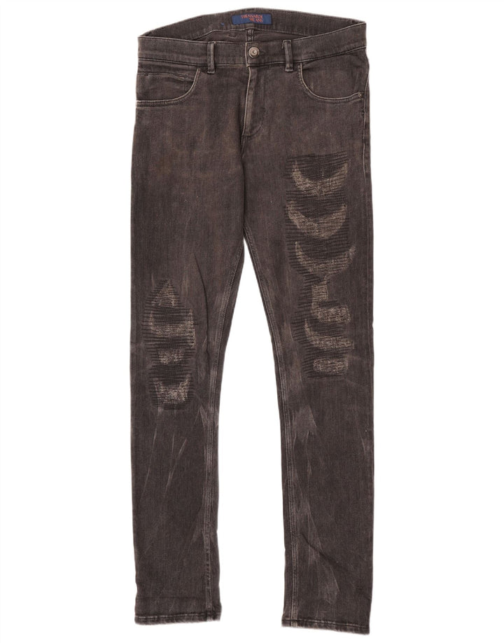 Trussardi Herre Distressed Slim Jeans W33 L34 Sort Bomuld