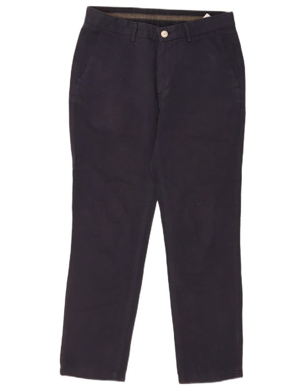 Massimo Dutti Herre Slim Chino Bukser EU 38 Small W30 L28 Navy Blue Linen