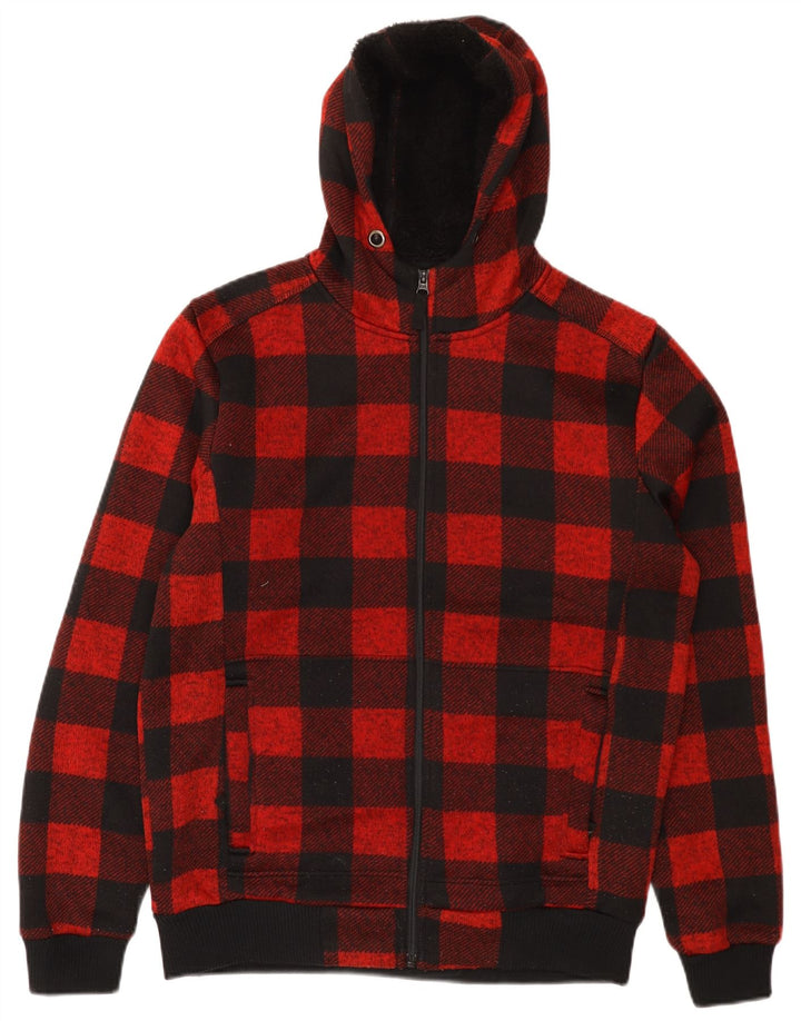 Mountain Warehouse Herre Sherpa Zip Hættetrøje Sweater Medium Rød Gingham