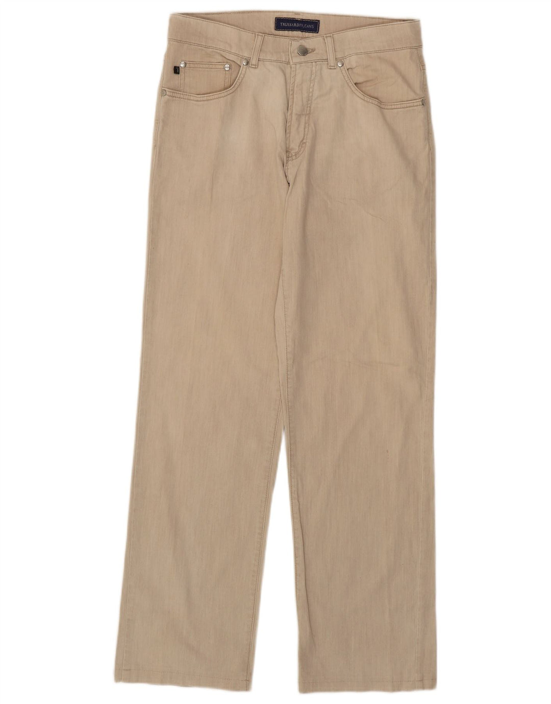 Trussardi Straight Jeans til mænd W32 L30 Beige Bomuld