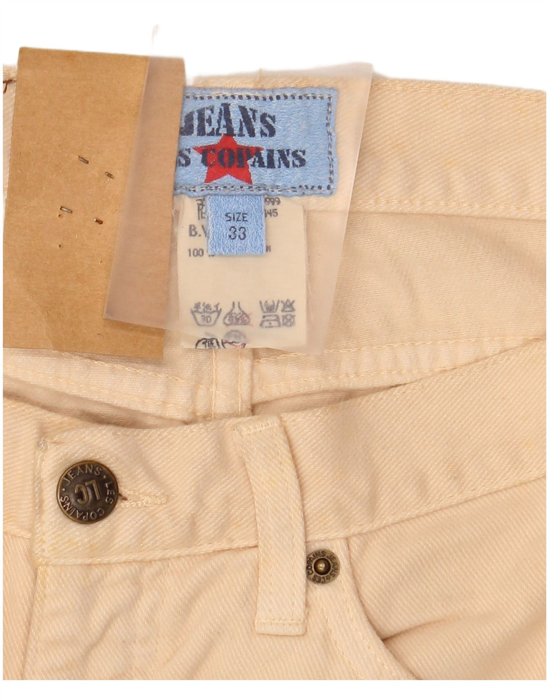 Les Copains Dame tilspidsede jeans W33 L32 Beige Bomuld