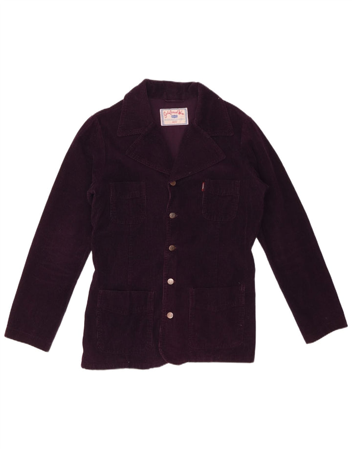 ROCKY Dame 5-knaps Corduroy Blazer Jakke UK 14 Medium Lilla Bomuld