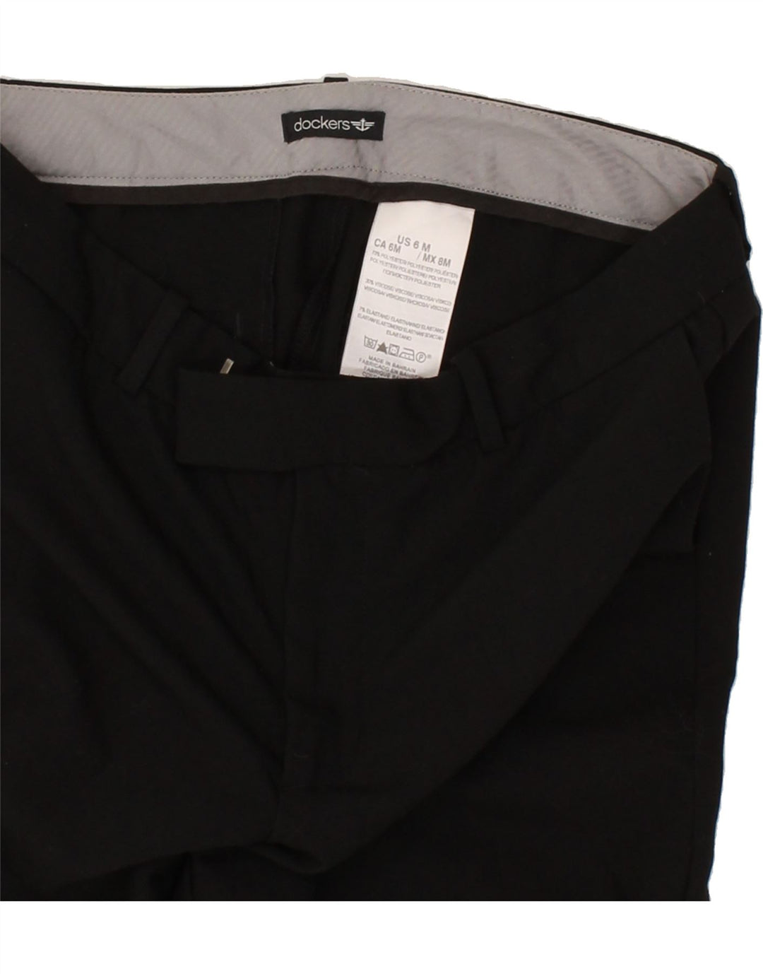 DOCKERS Womens Bootcut Casual Trousers US 6 Medium W32 L31 Black Polyester Vintage Dockers and Second-Hand Dockers from Messina Hembry 