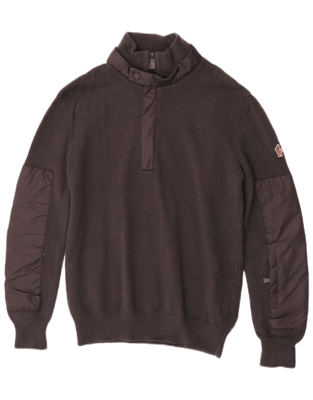 Moncler Herre Zip Neck Jumper Sweater Stor Grå Uld