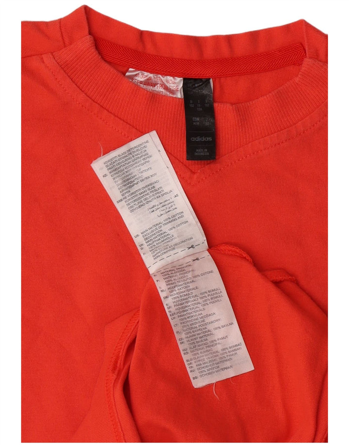 Adidas Boys T-Shirt Top 11-12 år Orange Bomuld