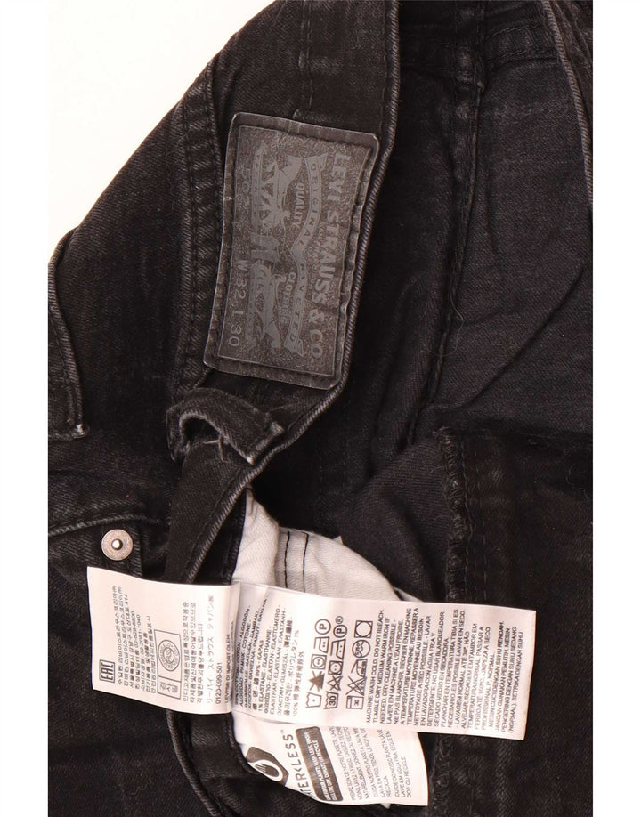 Levi's Herre 502 tilspidsede jeans W32 L27 sort bomuld