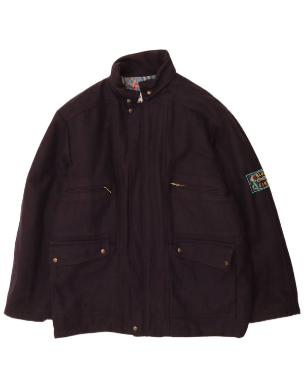 Vintage Herre Yachting Windbreaker Coat UK 42 XL Navy Blue