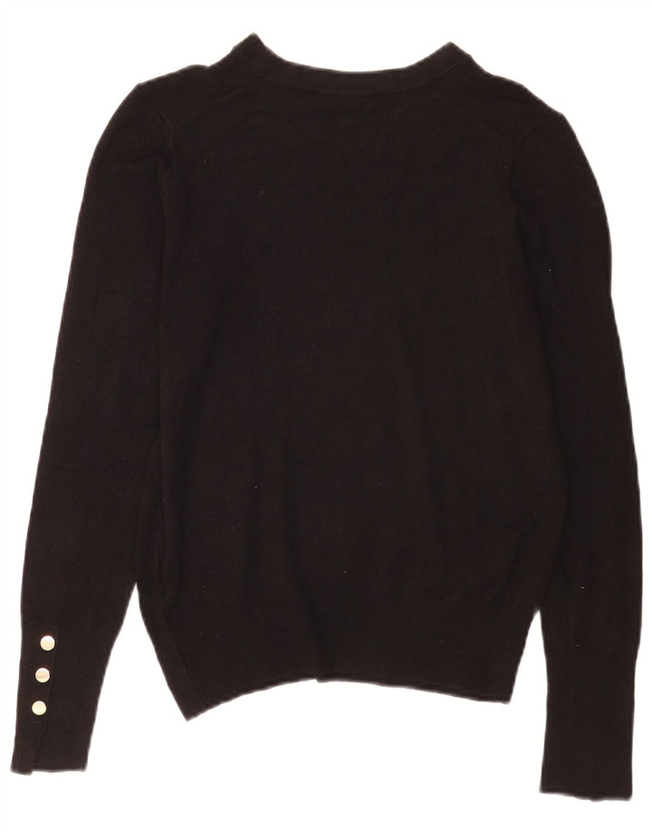 Zara Dame Boat Neck Jumper Sweater UK 12 Medium Black