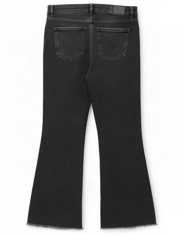 Massimo Dutti Dame Flared Jeans EU 36 XS W26 L26 Sort Bomuld