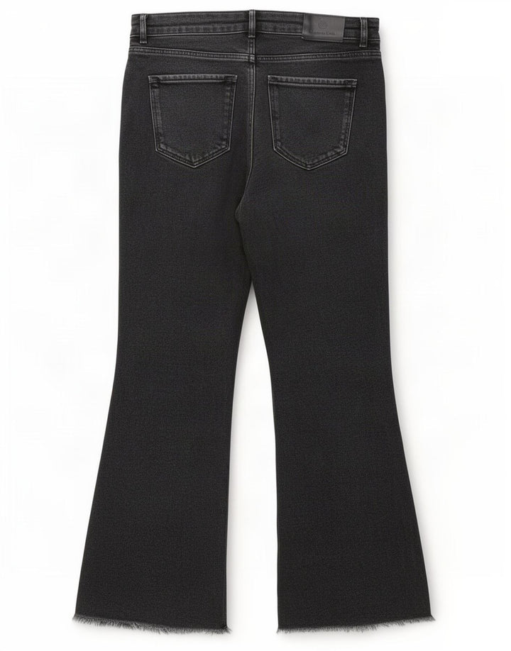 Massimo Dutti Dame Flared Jeans EU 36 XS W26 L26 Sort Bomuld