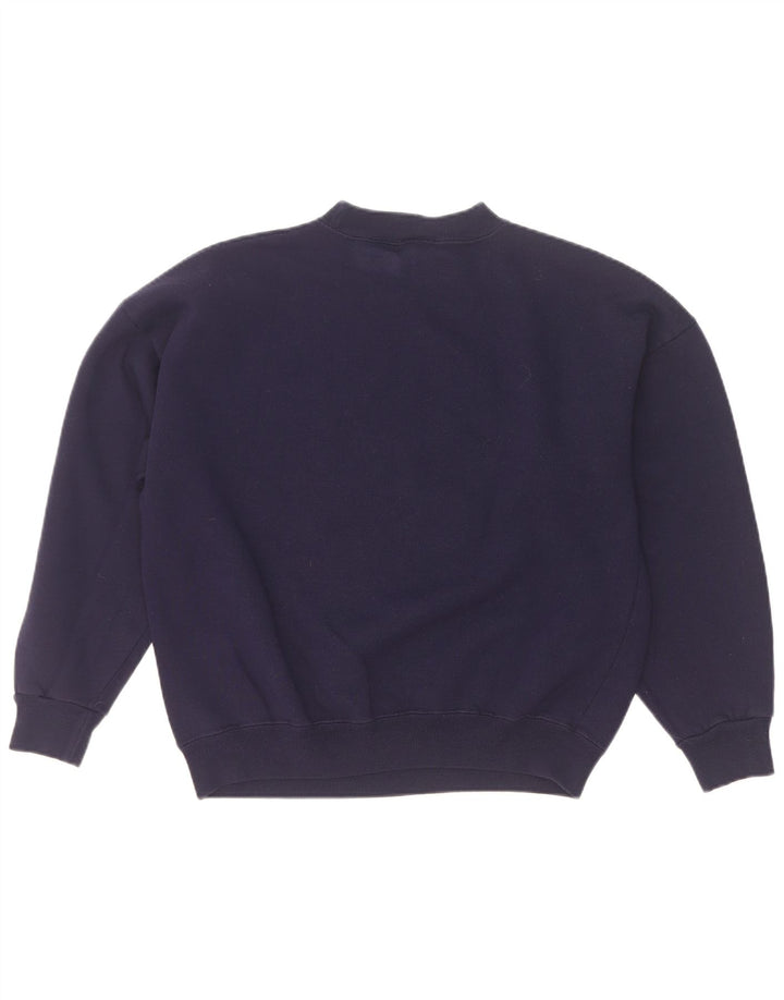 Acorn Womens Grafisk Oversized Sweatshirt Jumper UK 10 Small Navy Blue