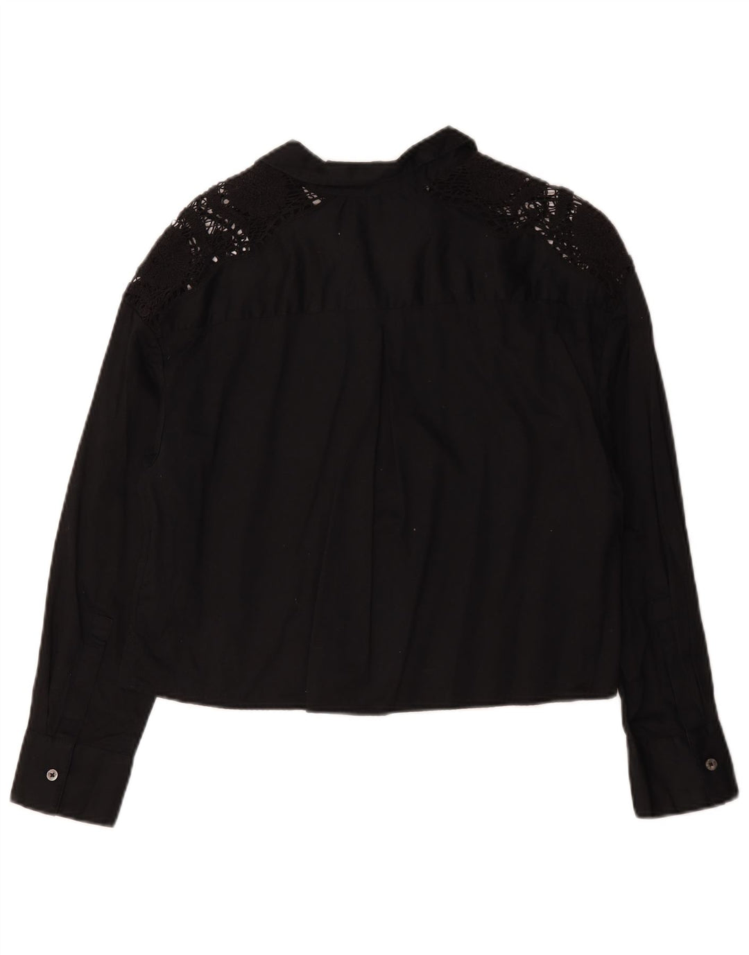 Marks & Spencer Dameskjortebluse UK 12 Medium Sort Bomuld