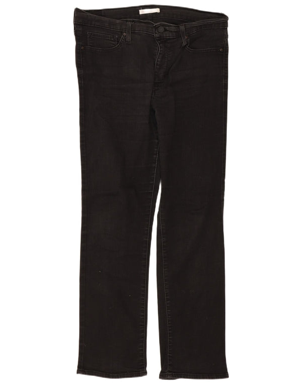 Levi's Womens 314 Shaping Straight Jeans W32 L30 Black Cotton