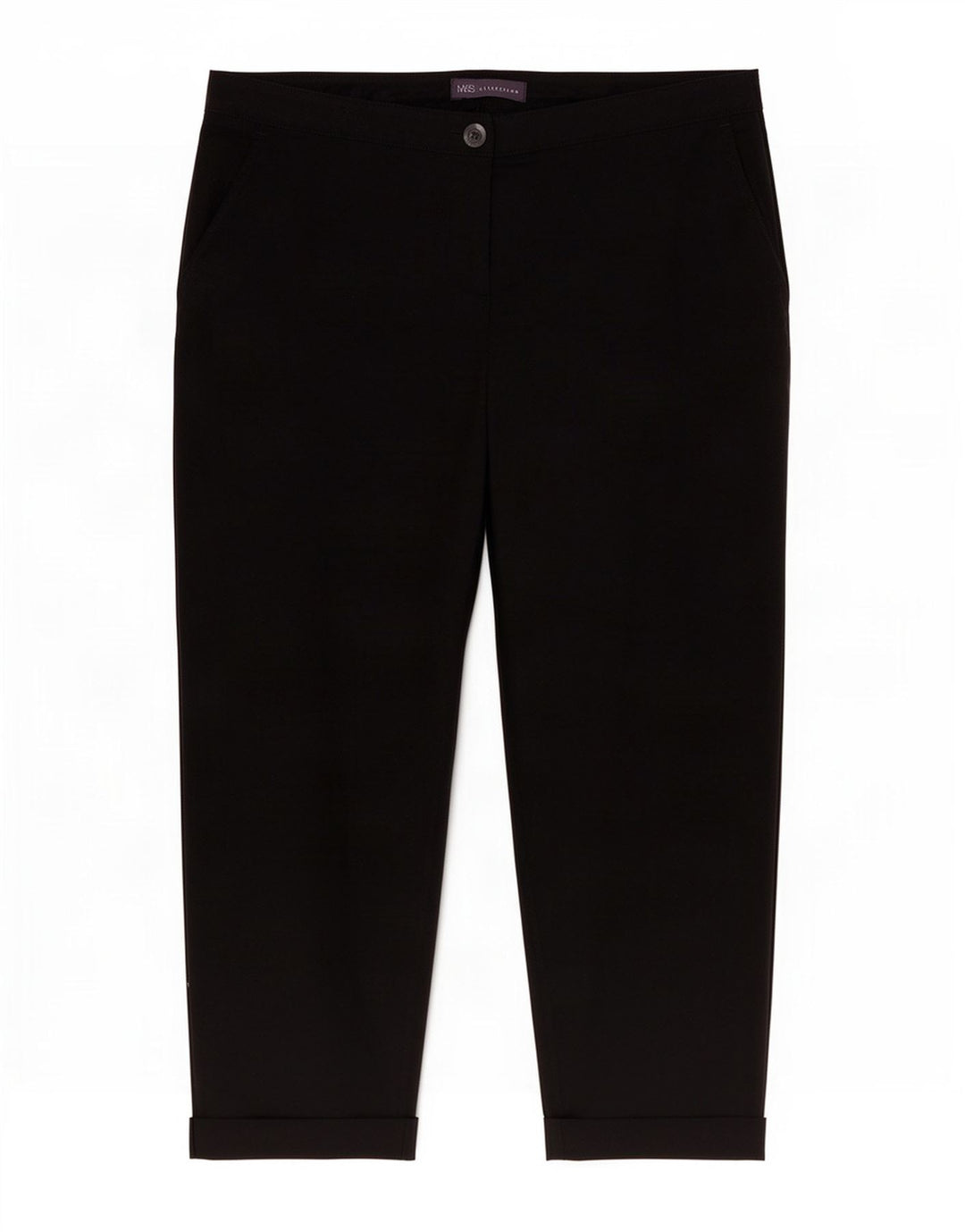 Marks & Spencer Dame Regular Capri Bukser UK 14 Large W34 L24 Sort