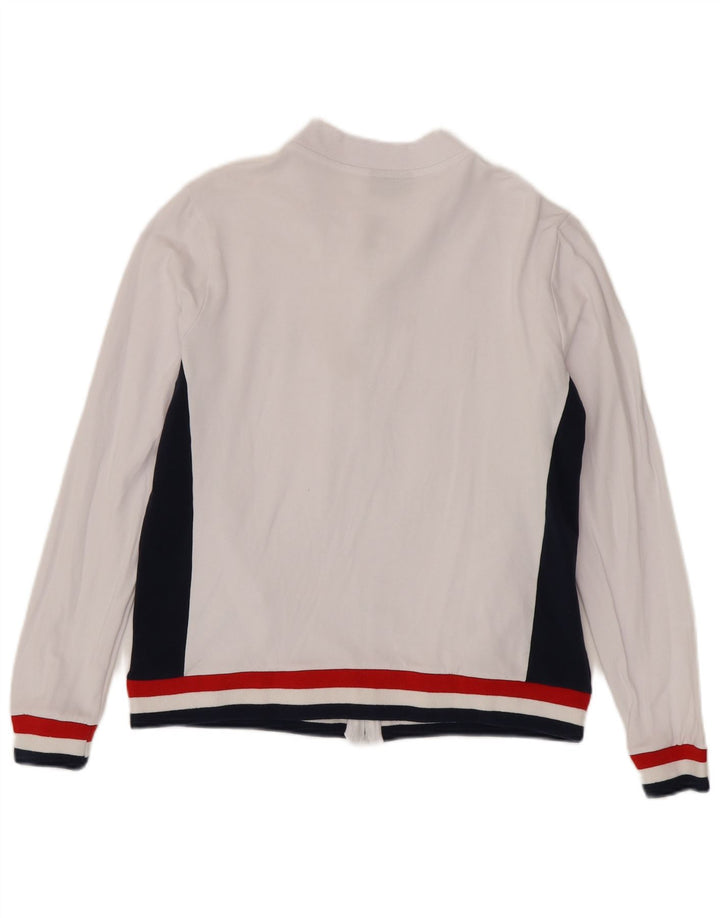 Fila træningsdragt topjakke til kvinder UK 14 Medium White Colourblock Bomuld