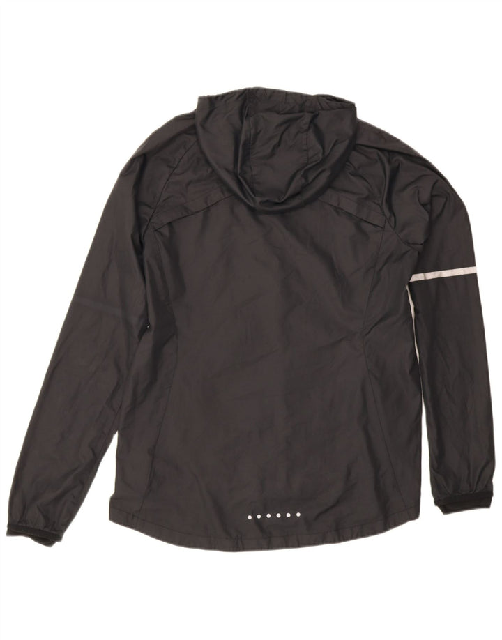 Nike Regnjakke med hætte til kvinder UK 14 Medium Black Polyester Sports