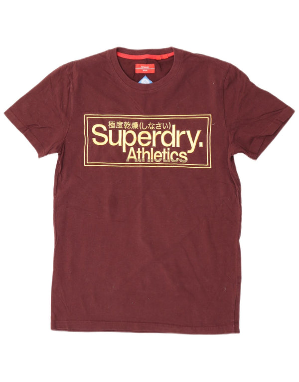 Superdry Herre grafisk T-shirt Top Medium Bourgogne bomuld