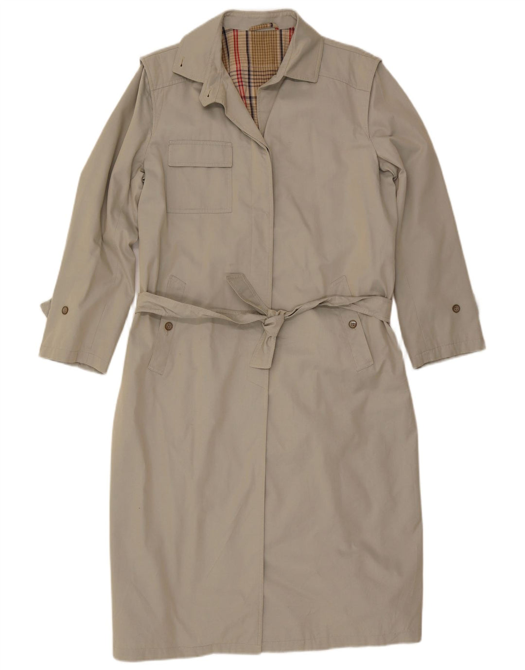 Vintage Trench Coat til kvinder IT 44 Medium Beige Bomuld