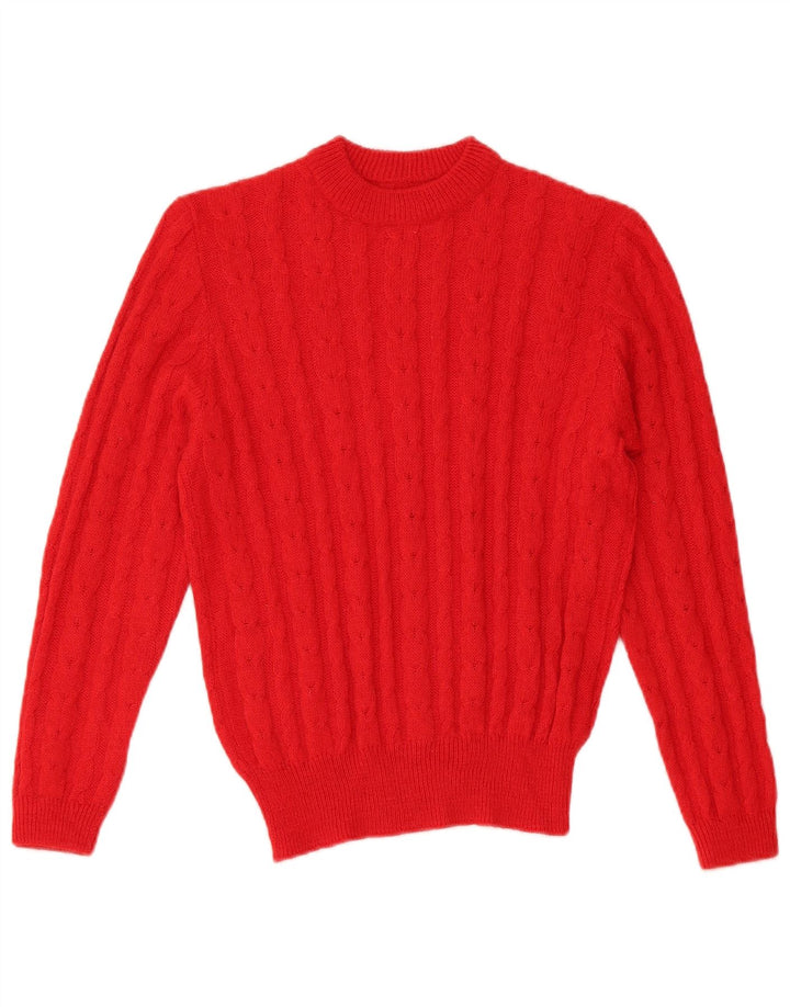 VINTAGE Dame sweater med rund hals DK 10 Lille rød