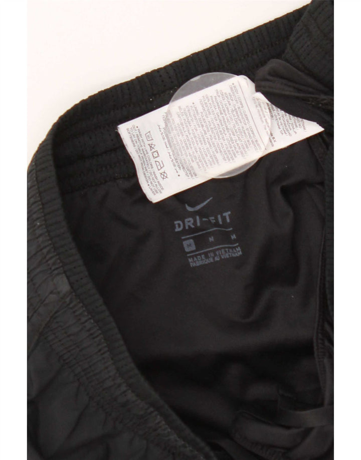 Nike Dame Dri Fit grafiske sportsshorts UK 14 Medium Sort Polyester