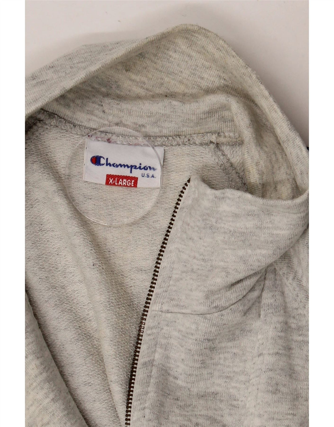 CHAMPION Herre grafisk lynlås sweatshirt XL Grå Colourblock