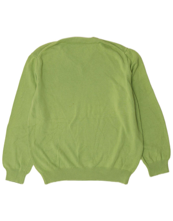 Henry Cottons Herre V-hals sweater 3XL Grøn bomuld