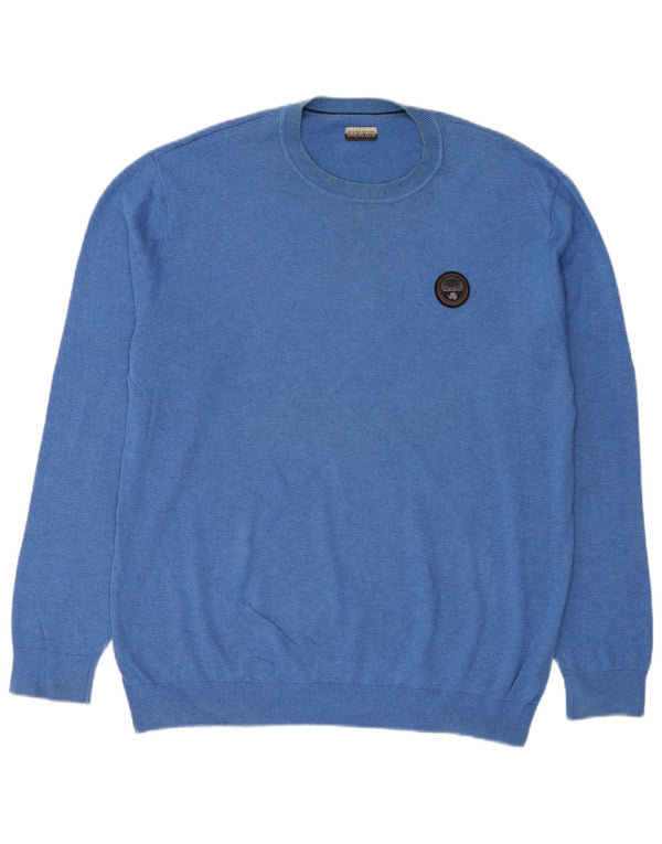 Napapijri Herre trøjetrøje med rund hals 2XL blå bomuld